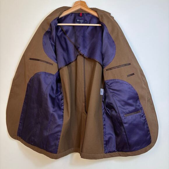 Cremieux Classic Sport Coat Blazer size Large Chocolate Brown Cotton Breathable - Picture 6 of 12